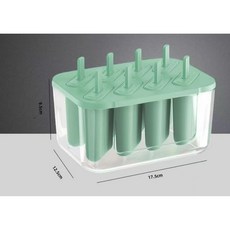 실리콘 8구 아이스크림 틀, 1개, 녹색