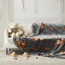 한성실업 큰곰 고급 양면 밍크담요 대형