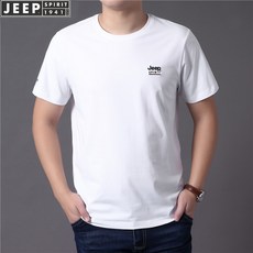 [JEEP]지프 반팔티셔츠 남성 100% 면 여름 반팔 남성용 크루넥 루즈핏 루즈핏 남성용 티셔츠