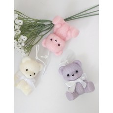 테디베어 곰돌이캔들 귀여운 인테리어소품 아이방꾸미기 집들이선물 어린이집 아로마 답례품, 퍼플, 밤쉘