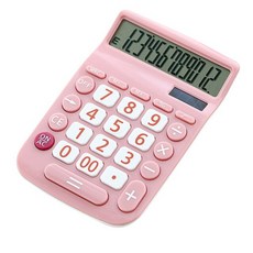 일반 심플 휴대용 전자계산기 사무용 12 자리 대형 LCD 디스플레이 태양 에너지 및 버튼 배터리 듀얼 전원 공급 장치 학습 도구 | 키감 터치감 예쁜 귀여운 아날로그 계산기, 소유