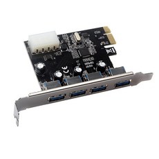 ZLD 4- 포트 PCI 확장 카드 PCI-E-USB3.0 허브, 금속 + 플라스틱, 블랙 + 실버