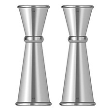 EOM 더블 칵테일 지거 일본 지거 세트 스테인레스 스틸 바 측정 지거 1 2 oz by Silve [Silver 2pcs] - E055907RV5ZS4G6, Silver 2pcs