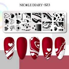NICOLE DIARY 나뭇잎 네일 스탬핑 플레이트 잎 꽃 나비 라인 인쇄 스텐실 스탬프 템플릿 네일 아트 도구