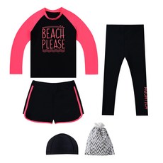  아쿠아티카 아동용 래쉬가드 상하의 + 스판수모 3종 세트 