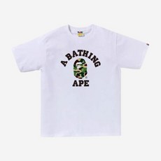 베이프 ABC 카모 컬리지 1111 흰색 그린 BAPE 칼리지, M