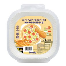 모모 에어프라이어 사각 종이호일 화이트, 1세트, 90개입, 23cm