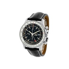 305390 / BREITLING Navitimer GMT 46mm Black Dial Croc Leather Men's Watch A24322121B2P2