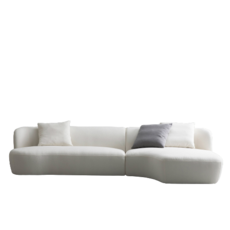 바리 4인용 카우치형 부클원 스타일클린 워셔블 패브릭소파 아이보리 BS2700, 부클아이보리