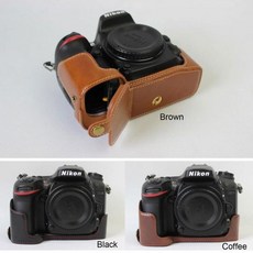 호환 카메라 케이스 카메라가방 Pu 가죽 하단 개방 버전 보호 하프 바디 커버 베이스 니콘 D7100 D7200 D500 D3200 D3100 D3400 D7500 D810, D3200 D3100 black, 1개