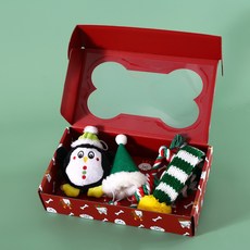 반려동물 강아지 크리스마스 선물박스 장난감, 1개, 01_그린박스