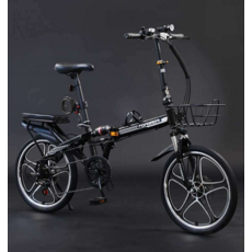 초경량 미니벨로 접이식 티티카카 휴대용 20인치, 3중 휠 블랙 22인치