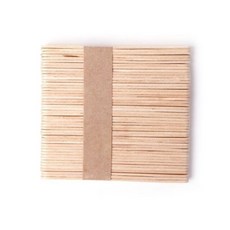 50PCS 나무 왁 싱 스 주걱 혀 Depressor 일회용 대나무 스틱 키트, Beige, 1개