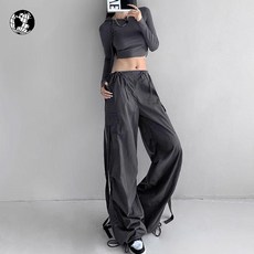 오버올 하이웨스트 스트릿패션 와이드핏 댄스복 걸스 조거 팬츠 힙합 코디