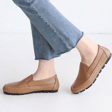 스티치라인 가죽 로퍼