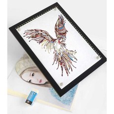 A1 드로잉 패드 그림 라이트 스케치 LED 조명 박스 램프 카피보드 그림판, 1개, A0디밍가능12v플러그+잉크절연패드