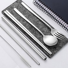 또와찌스토어 에코캠핑 휴대용 수저 6P세트_다크그레이 가족수저세트