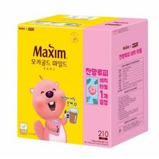 맥심 모카골드 마일드 커피믹스 210T + 잔망루피 비치타월 1개