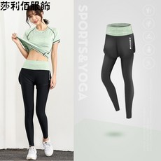 트 레이 닝 레 깅 스 여자 외 에는 2020 봄 캐 주 얼 두 벌 모 닝 레 깅 스 헬 스 달리기 바지 여자 요가 바지 요정 그린 M.