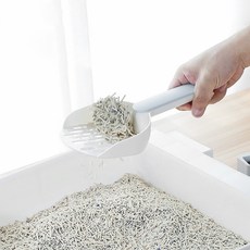 빅사이즈 배변 처리 모래삽 고양이 접착식 모래삽+받침대 세트 그레이 스카이, 1개