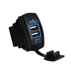 자동차 충전기 듀얼 Usb 3.1A 소켓 12-24V 방수 블루 LED 조명 전화, 05 Blue, 05 Blue, 1개