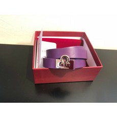 NEW Salvatore Ferragamo Purple Leather Brass Chiaro Wrap Bracelet
