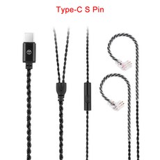 TRN A1 Type-C 헤드폰 라인 QDC/S/C 핀 HD 오디오 코덱 칩 업그레이드 라인 마이크 KZ ZSN Pro Castor D-Fi TANGZU WANER 라인, Silver, Type-C 2Pin QDC With Mic, 1개