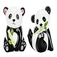 Boston Warehouse 24710 Bamboo Panda Salt Pepper Shaker Set Boston Warehouse 24710 대나무 판다 소금 후추 셰이커, 1