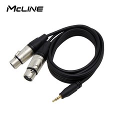 스테레오 3.5mm 2 XLR 캐논 오디오 케이블 스피커선 AUX 잭 앰프 믹서 연결선, MC-HA47 ST3.5-2캐논/암 3M
