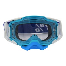 100% 고글 아웃도어 바람막이 라이딩 안경 고글 오프로드 오토바이 고글, 화이트블루+블루(투명시트)