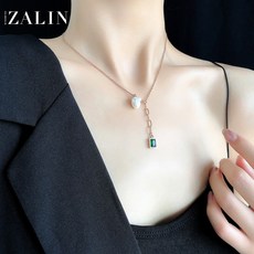 진주 여성 보이핏 볼륨 감각 빛이 바래지 않다 티타늄강 인싸템 에메랄드 펜던트 트렌드