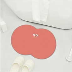 디아쿠아 몬스터 빨아쓰는 욕실 주방 논슬립 소프트 규조토 발매트, 엉덩이다홍이