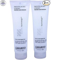 [ GIOVANNI ] GIOVANNI As Silk Xtreme 단백질 모발 주입 5.1 oz. 딥 모이스춰 라이징 및 프리즈 카밍 헤어 인퓨전 트리트먼트 거칠고 과잉 처리 된 모발을 활성화 파라벤 프리 컬러 세이프 (2 팩), 1개