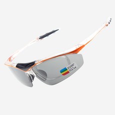 플레이앤케어 초경량 자전거고글 편광선글라스 스포츠고글 라이딩고글 낚시 등산 선글라스 S17, 화이트오렌지