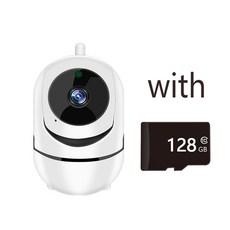 IP 카메라 와이파이 YCC365 플러스 스마트 홈 감시 카메라 자동 추적 야간 투시경 무선 실내 보안 카메라 1620P HD, 1개, 화이트