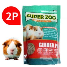 기니피그 건초 초식동물 영양 사료 펠렛 먹이, 2개, 730g