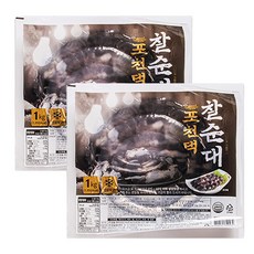 순대 맛집 포천댁 찰순대1kg 2팩 가성비 분식 떡볶이 튀김 아바이 가정용 아이 간식 야식 순대볶음 백순대 업소용 쫄깃쫄깃, 1kg