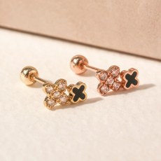 14k클로버귀걸이
