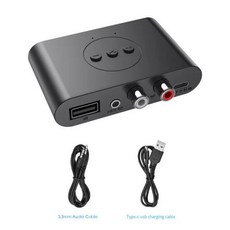 AUX 잭 스테레오 무선 어댑터 블루투스 3.5 리시버 3.5mm BT5.0 마이크 포함 자동차 키트 스피커 오디오 리시버 송신기, 없음, 1) BT5.0 NO RCA line, 1개