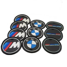 BMW 자동차 논슬립 컵홀더 컵패드 컵받침 실리콘 패드, M퍼포먼스 로고, 66mm, 1개