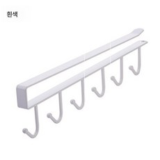 북유럽 찬장 티슈걸이 펀칭프리 키친롤 종이걸이 304 스테인레스 스틸 벽걸이 행거장 하단후크 걸이걸이, 흰색, 하나