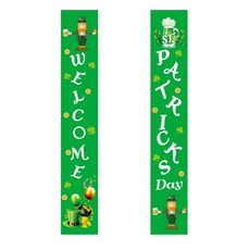 2pcs/set Patricks Day Decorations 정문 아일랜드 주 샴록 도어 커튼 집을위한 배너 야외 실내 벽 장식