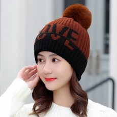 벨벳 따뜻한 월동준비 끝 니트 방한 모자 넥워머 세트
