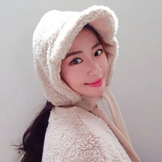 이코마켓 뽀글이 양털 후드 방한 여성 겨울 귀도리모자 보넷 귀마개 군밤모자