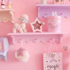 핑크 하트 공주 벽걸이 선반 행거 선반대 인테리어 소품 장식품 진열장 벽선반, 핑크 하트 벽걸이