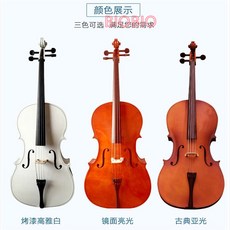 첼로 수공예 고급 무광 초보자 연습용 배치 배송 풀세트, 선택하세요, T01-대추색 광택 4/4(스탠다드)