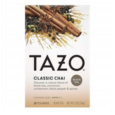 타조 티 클래식 차이 20티백 6박스 Tazo Classic Chai Tea Bags For a Warm Spiced Black Non-GMO With Moderate Caffeine 20 6 ct, 1set