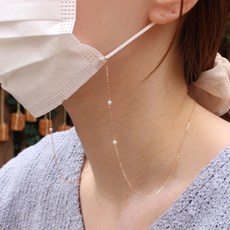 14k 18k 진주 마스크줄 목걸이