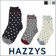 [현대백화점][헤지스레이디스]-[HSSS0D006N2] 네비이 도트 면혼방 중목양말