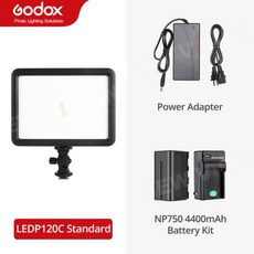 Godox LEDP120C 3300K5600K LED 비디오 조명 울트라 씬 바디 휴대용 스튜디오 비디오 연속 조명 램프 카메라 DV 캠코더용, 4) Kit 7